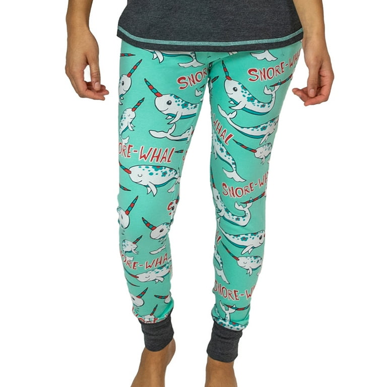 Snore-Whal LazyOne Women's Leggings and Tees, Pajama Separates, Cozy  Loungewear for Women, Narwhal, Ocean, Snore (X-Small) 