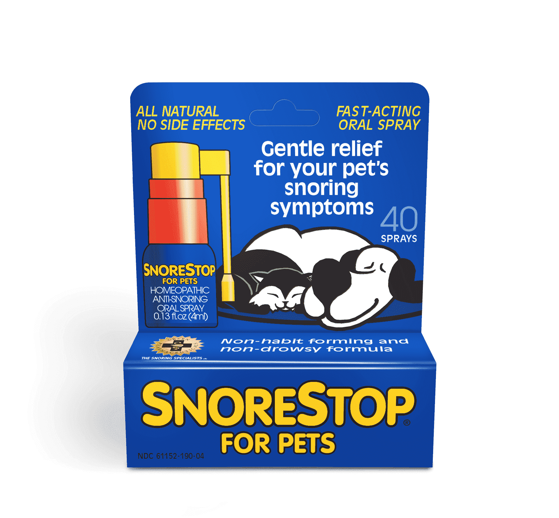 SnoreStop Natural Health Anti-Snoring Pet Solution Snore Relief Sleep Dogs and Cats, 40 Sprays