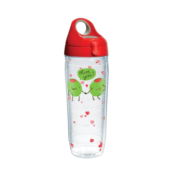 Snorg Tees Olive You 24 oz Water Bottle with lid