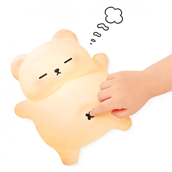 SALAHEY Night Light 3 Adjustable Snoring Sounds Breathing Belly Motion Snoring Bear Nursery Sleep Soother for Kids, White