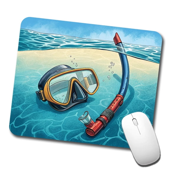 Snorkel And Mask on Beach Mouse Pad Low Profile Gaming Mat