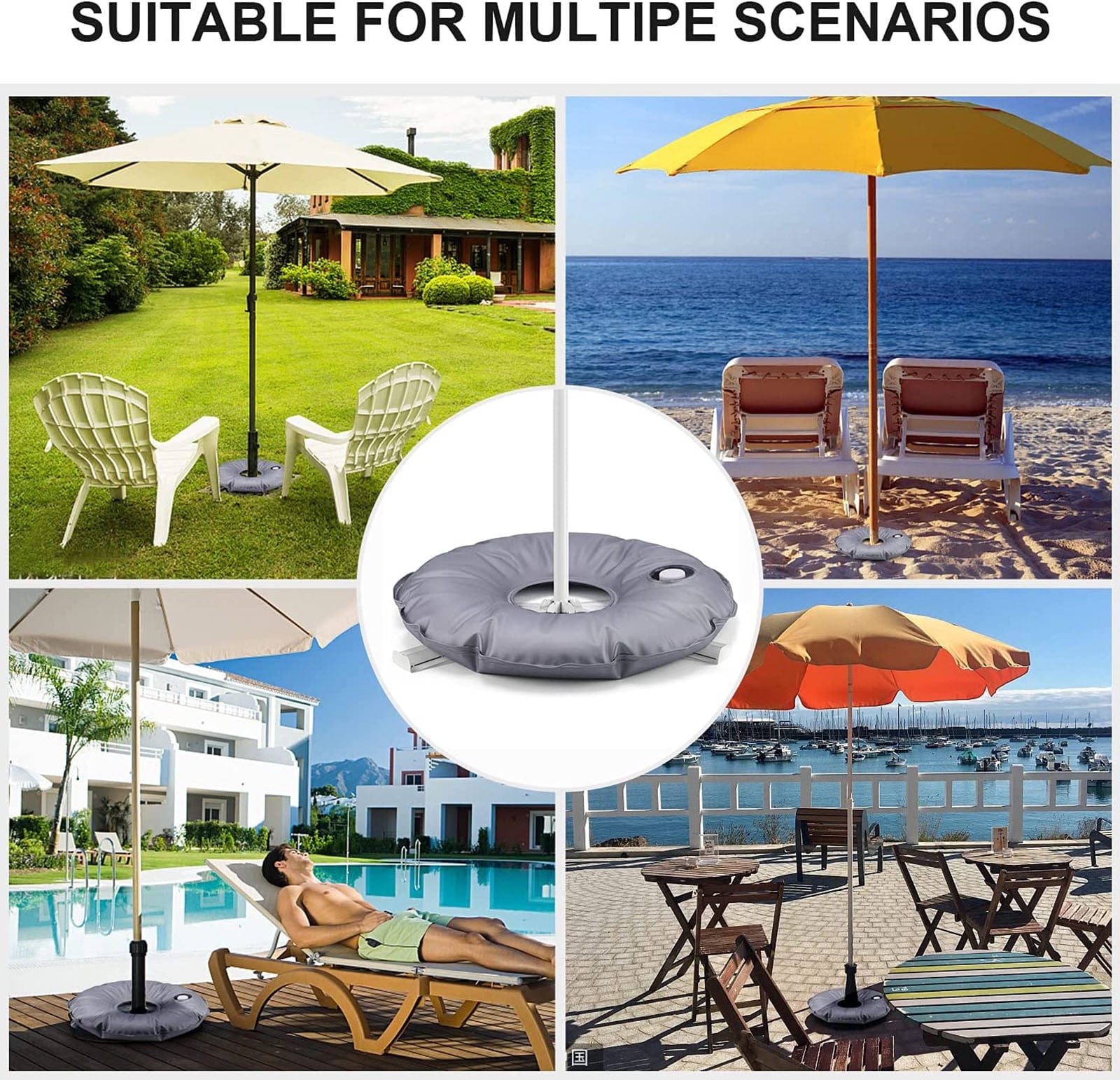 Snorkel Gear 18.5Inch Water Filled Weight Bag For Patio Umbrella Base