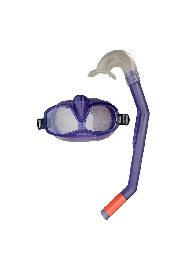 Snorkel and Goggle Set Snorkeling Gear for Kids Children Boys Girls Anti-Fog Mask Scuba Pool Toys Swimming Goggles Pool Summer Beach Accessories Ages 6+ (Purple) Color Varies & CUSTOM Storage Carrier