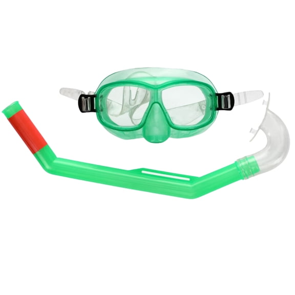 Snorkel and Goggle Sets, Green Swimming Goggles No Leaking Anti Fog UV Protection Silicone Diving Mask Scuba Pool Toys for Kids Children Boys Girls Boys Snorkeling  Accessories Set of 1