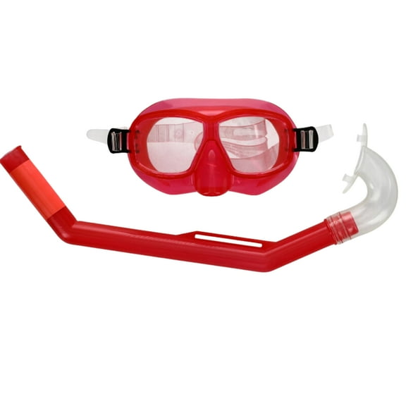 Snorkel and Goggle Sets, Red Swimming Goggles No Leaking Anti Fog UV Protection Silicone Diving Mask Scuba Pool Toys for Kids Children Boys Girls Boys Snorkeling  Accessories Set of 1