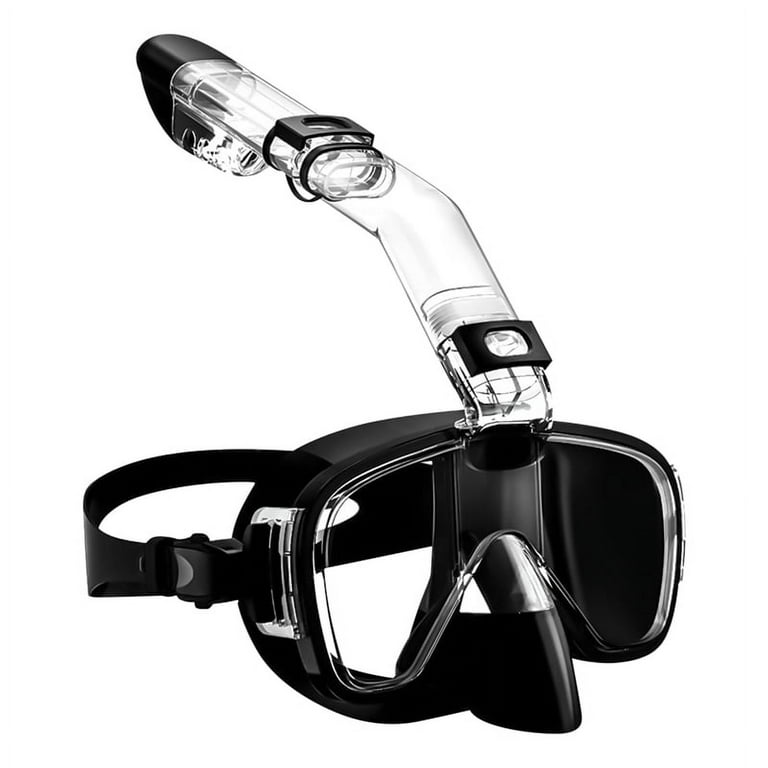 Snorkel Mask Foldable Diving Mask Set with Dry and Camera Mount, Anti-Fog Professional Snorkeling Gear-Black, Men's, Size: One Size