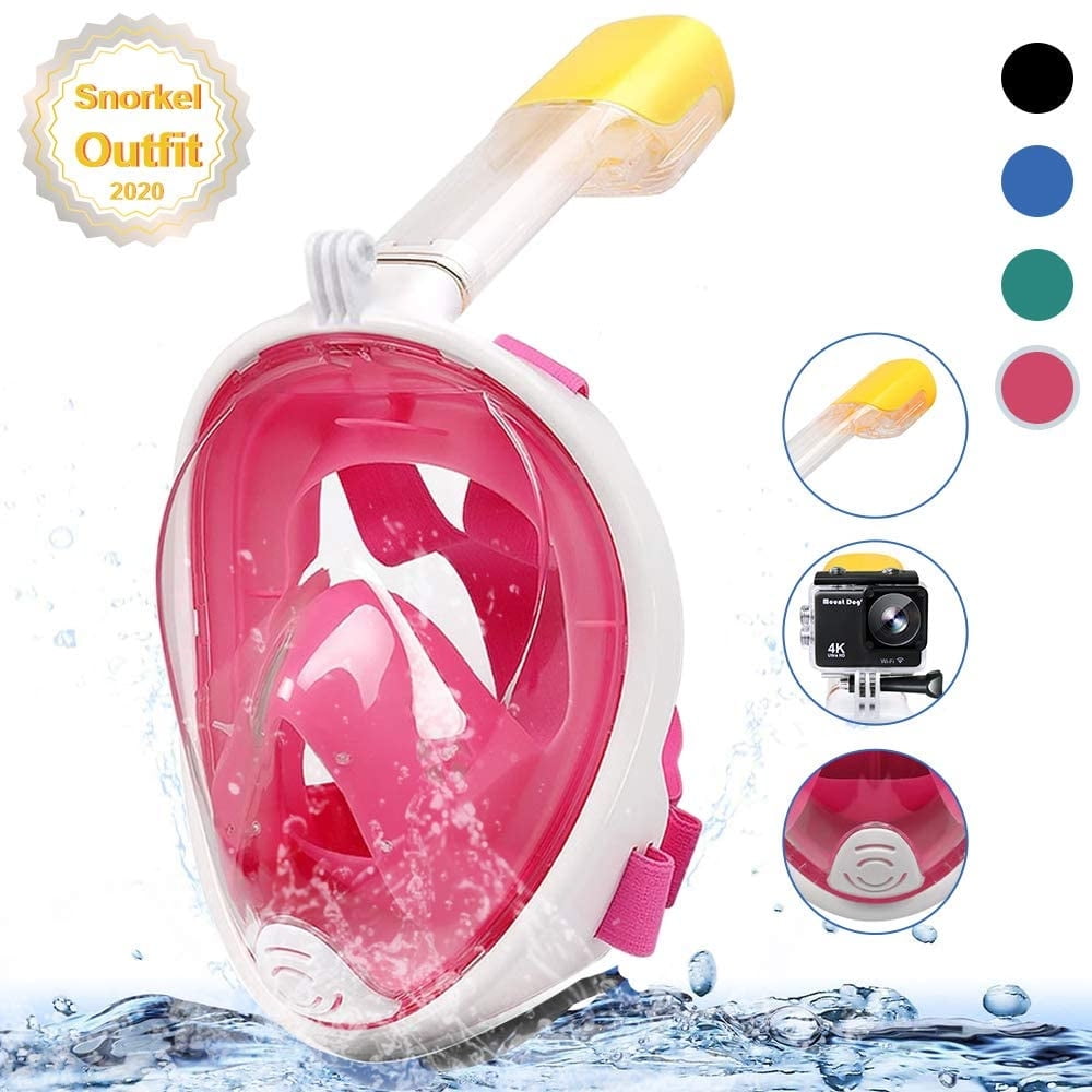 Mountdog Full Face Kids Snorkel Mask with Swim Goggles, Anti-fog, Anti ...