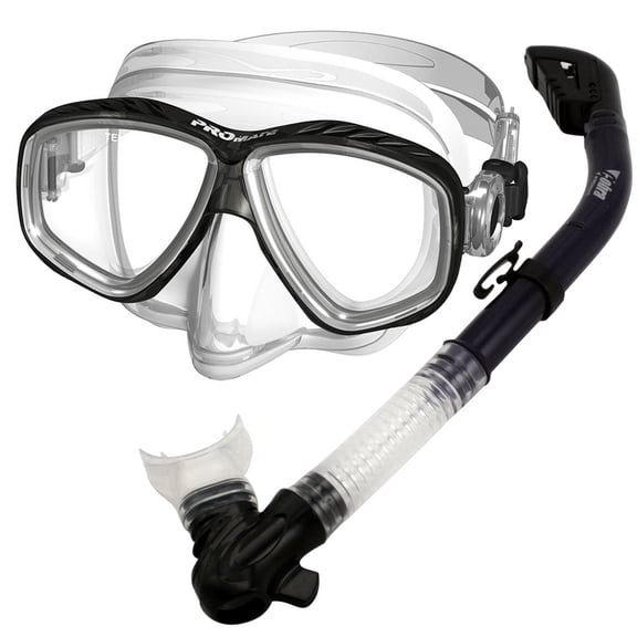 Snorkel Mask Set for Scuba Diving Snorkeling, Black