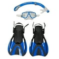 thumbnail image 1 of Snorkel Master Snorkeling Adult Mask, Snorkel, & Fins Set, Blue, Large, 1 of 1