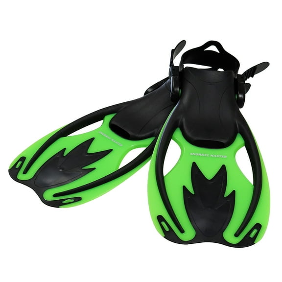 Snorkel Master Swim Fins, Black Green, 16.00 x 14.00 x 2.00 inches