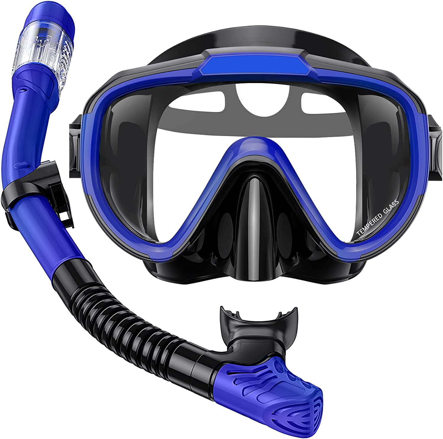 Pano 3 Window Diving Mask - Panoramic 180° View, Anti-Fog Tempered Glass, Adjustable Silicone Skirt