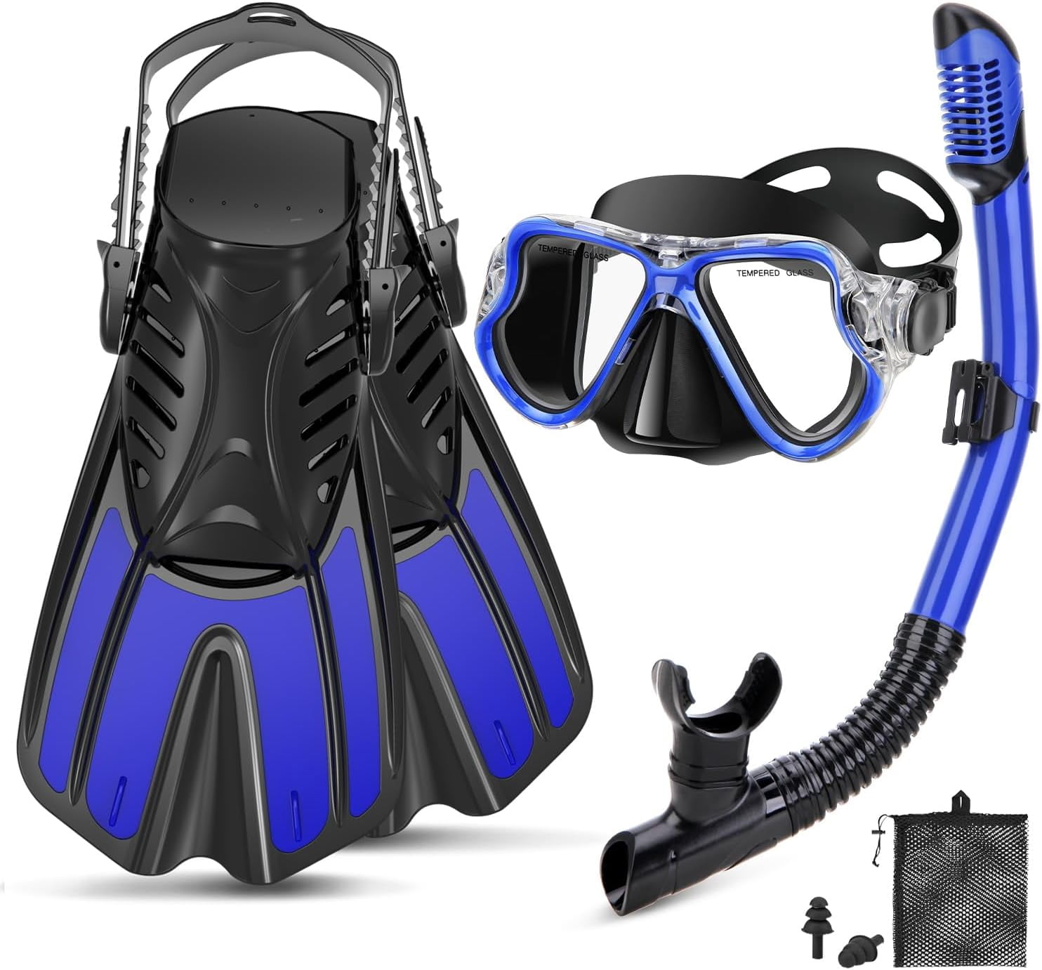 Snorkeling Gear for Adults, 4 in 1 Adult Snorkel Set with Panoramic ...