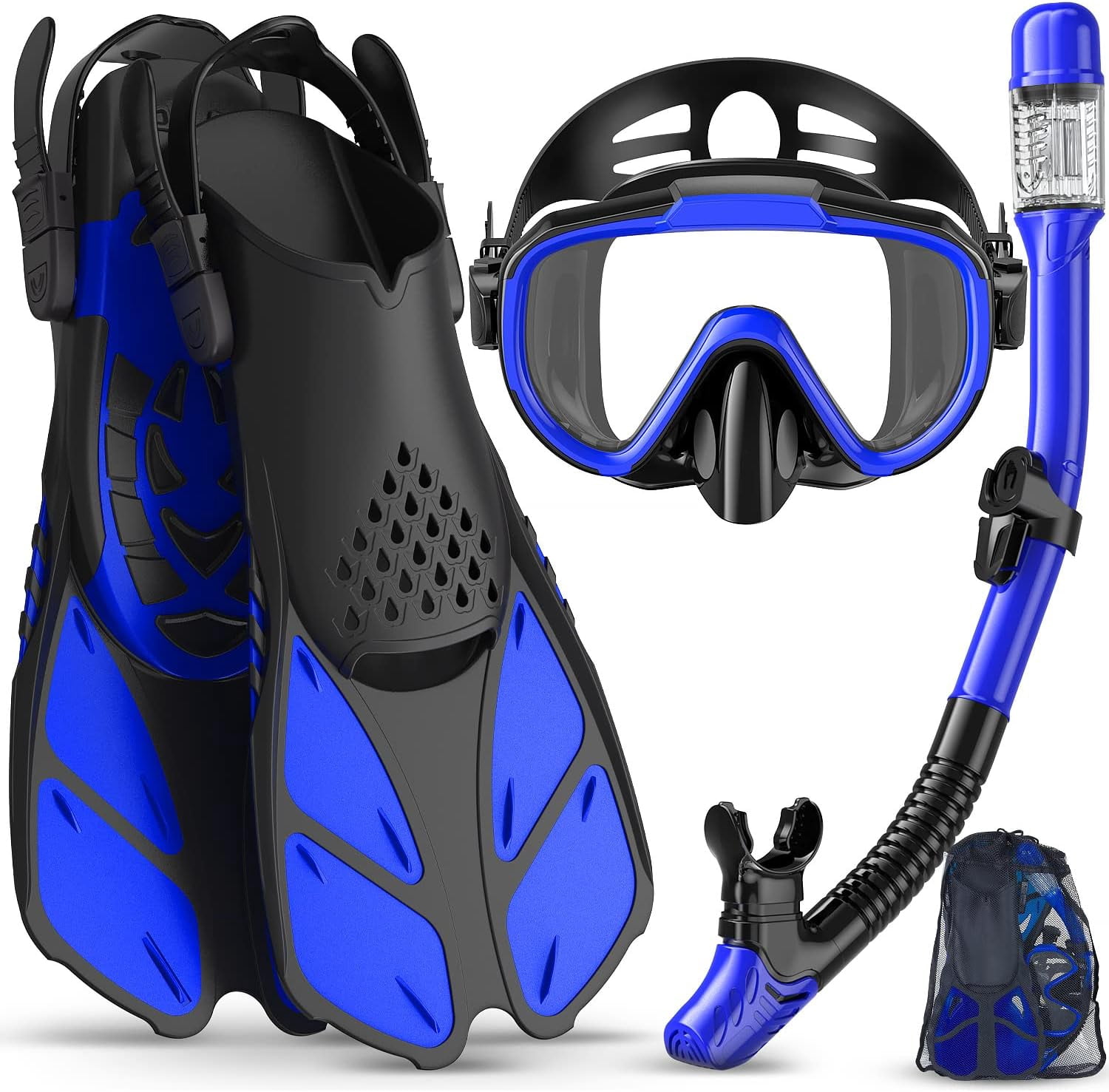 Snorkeling Gear for Adults Men Women,4 in 1 Snorkel Set with Panoramic ...