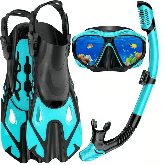 Snorkeling Gear for Adults Men Women, 3 in 1 Snorkel Set with Panoramic ...