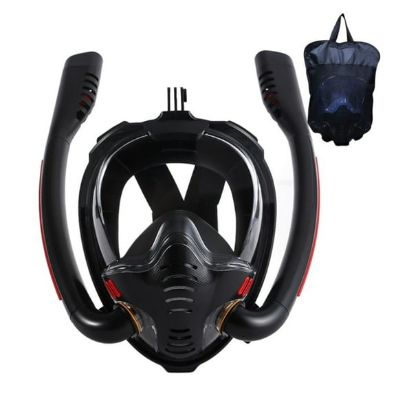 Snorkeling Mask Double Tube Silicone Full Dry Diving Mask Adult Swimming Mask Diving Goggles Self Contained Underwater Breathing