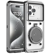 Snorkeling Underwater Phone Case for Diving, Professional Universal Waterproof Outdoor Video Photo Cellphone Case Up to 6.9 Inch for iPhone 15/14/13/12/11 and Samsung S24/S23/S22 - Black