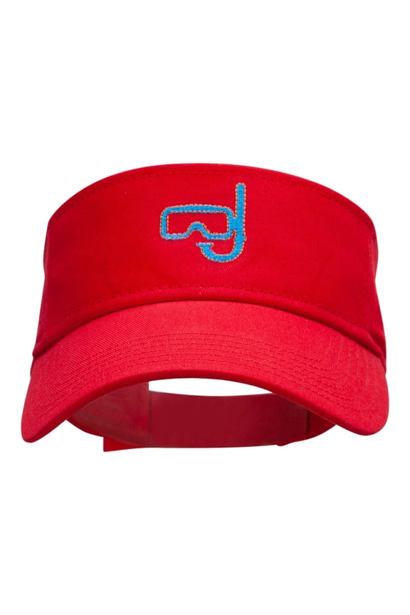 Snorkle Embroidered Cotton Twill Visor - Red OSFM