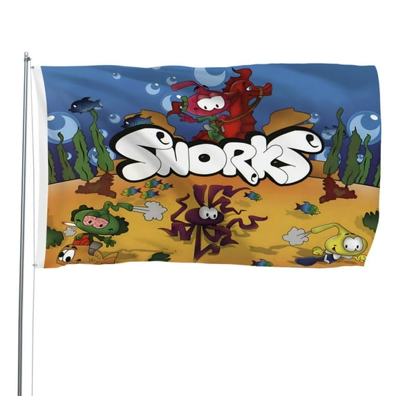 Snorks-themed Printed Flag Perfect gift for fans, friends, and family members, and suitable for indoor and outdoor activities, party decorations.16"x24" (40cm×60cm)