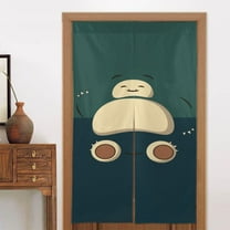 Snorlax Doorway Curtain Cute Blackout Windproof Window Door Curtain Tapestry Colorful Room Privacy Divider Curtains Home Decoration 2 Panels 34"x56"
