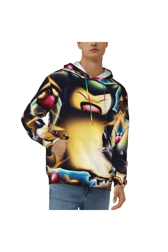 Snorlax Men's Hoodie Novelty Pattern Long Sleeve Unisex Pullover Hoodies Casual Hooded Sweatshirt with Pocket
