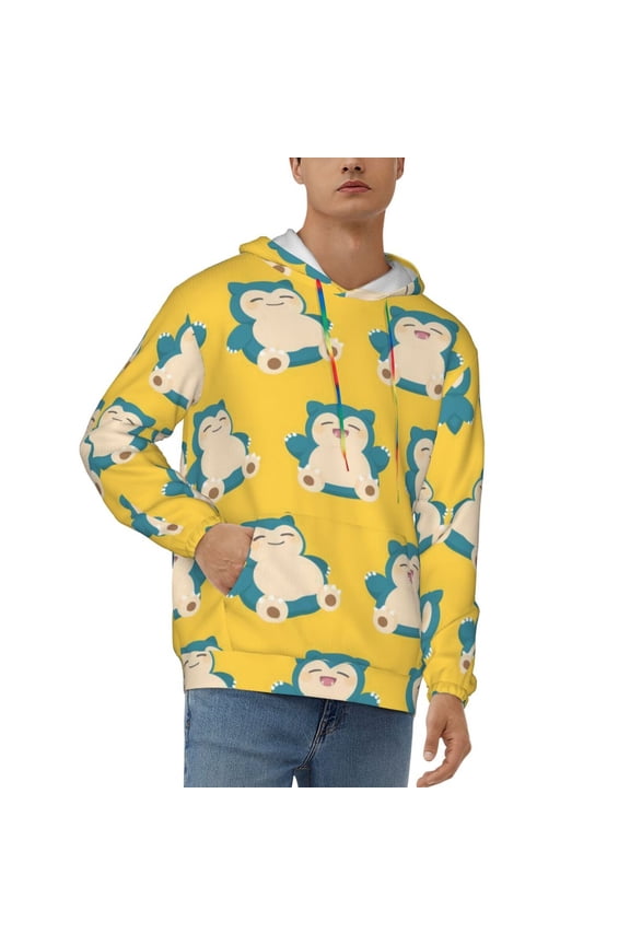 Snorlax Men's Hoodie Novelty Pattern Long Sleeve Unisex Pullover Hoodies Casual Hooded Sweatshirt with Pocket