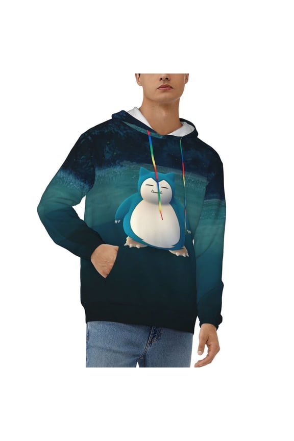 Snorlax Men's Hoodie Novelty Pattern Long Sleeve Unisex Pullover Hoodies Casual Hooded Sweatshirt with Pocket