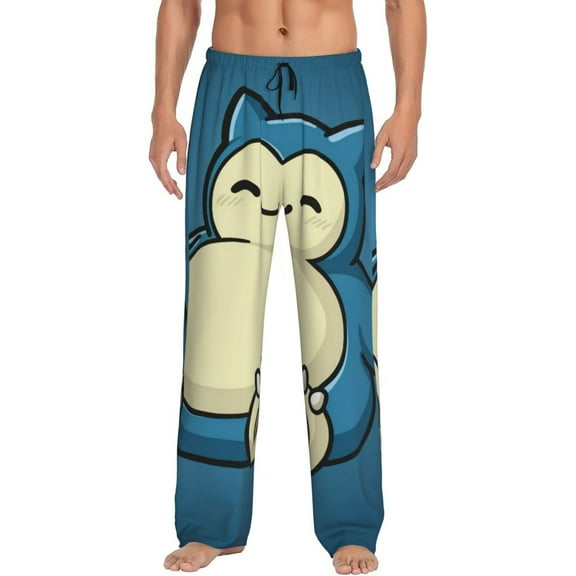 Snorlax Mens Pajama Pants Ultra Soft Comfy Lounge Sleep Pants Print Loose Casual Bottoms Loungewear
