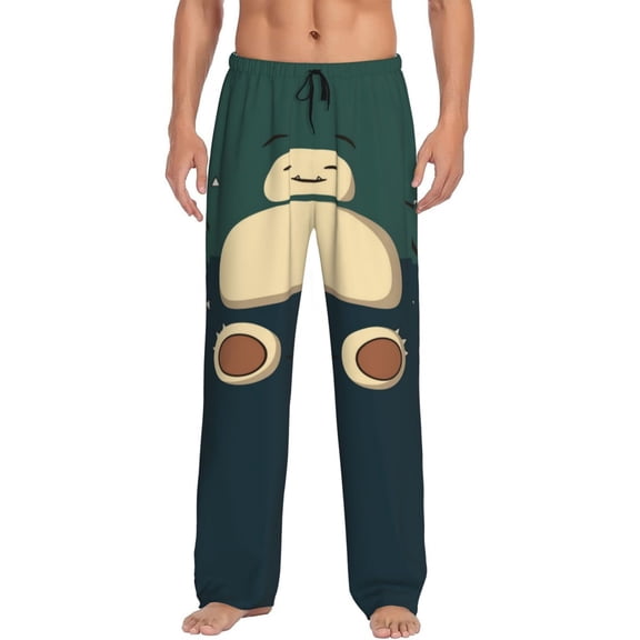 Snorlax Mens Pajama Pants Ultra Soft Comfy Lounge Sleep Pants Print Loose Casual Bottoms Loungewear