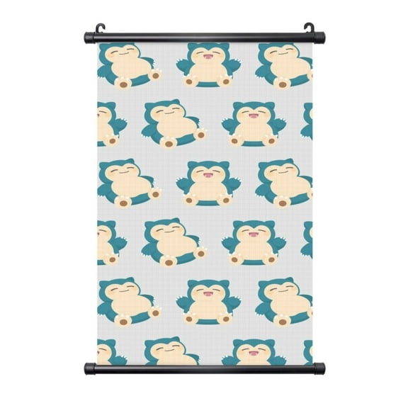 Snorlax Poster Plastic Shaft Wall Hanging Banner Painting Canvas Artwork Wall Art Scroll Hanger Decor For Home Office 16"X24"
