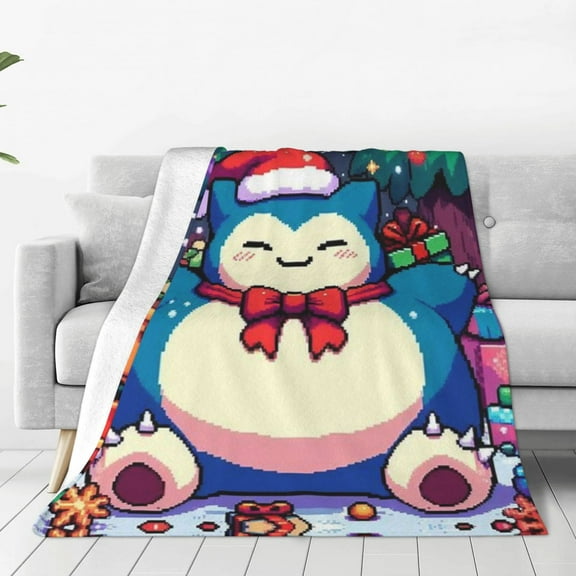 Snorlax Throw Blanket Cozy Anti-pilling flannel Bedding Gifts for Men, Women teen Adults Decor for Couch, Sofa, Bed 40x30