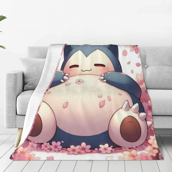 Snorlax Throw Blanket Cozy Anti-pilling flannel Bedding Gifts for Men, Women teen Adults Decor for Couch, Sofa, Bed 50x40