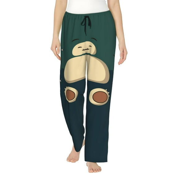 Snorlax Women's Pajama Pants Ultra Soft Comfy Sleep Lounge Pants Cartoon Print Lightweight Casual Bottoms Loungewear