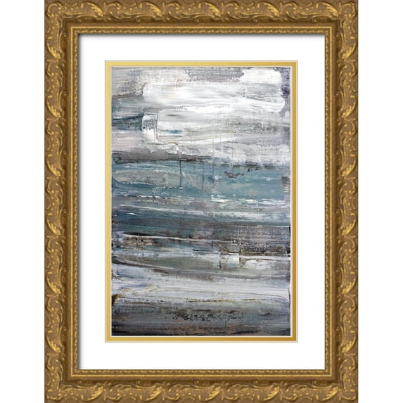 Snow, Aerial 13x18 Gold Ornate Wood Framed with Double Matting Museum Art Print Titled - Touch Of Teal