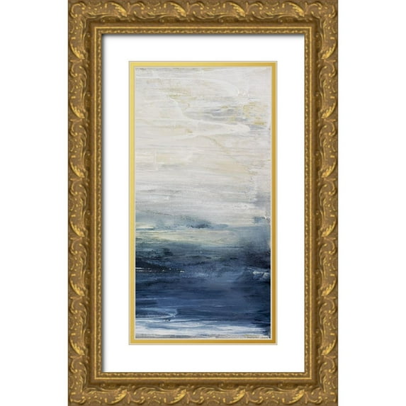 Snow, Aerial 18x32 Gold Ornate Wood Framed with Double Matting Museum Art Print Titled - Oceania III