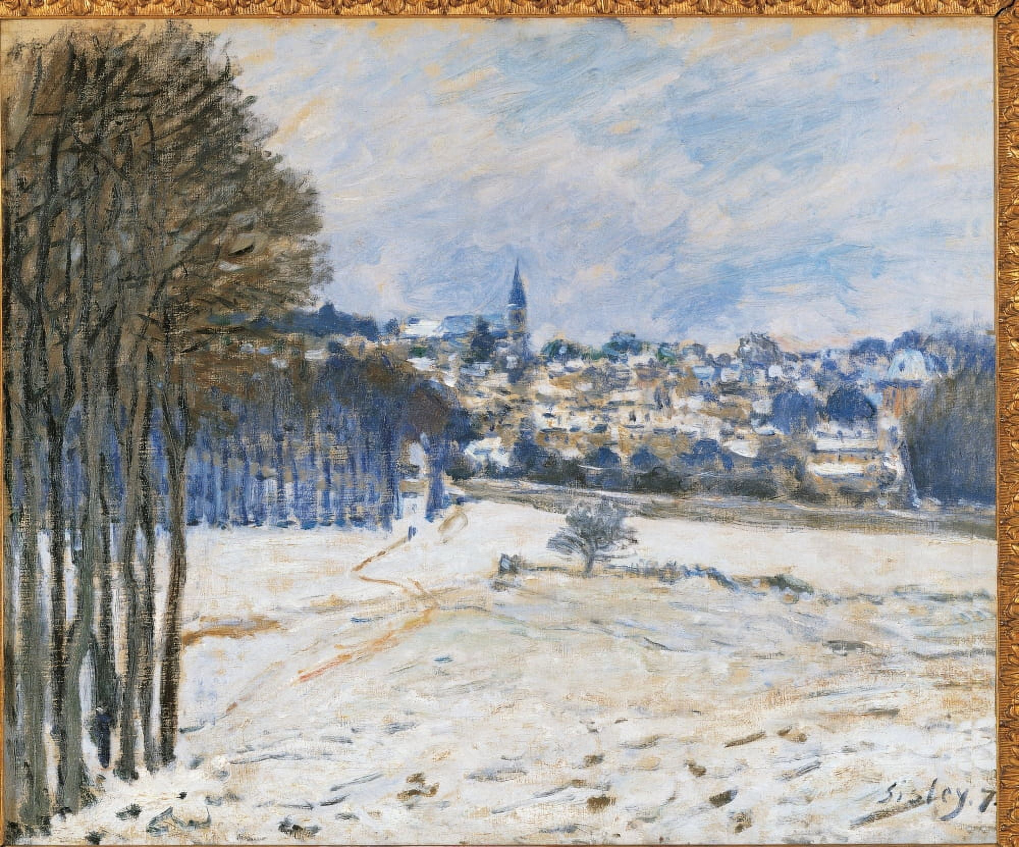 Snow At Marly Le Roi Canvas Art - (36 x 24)