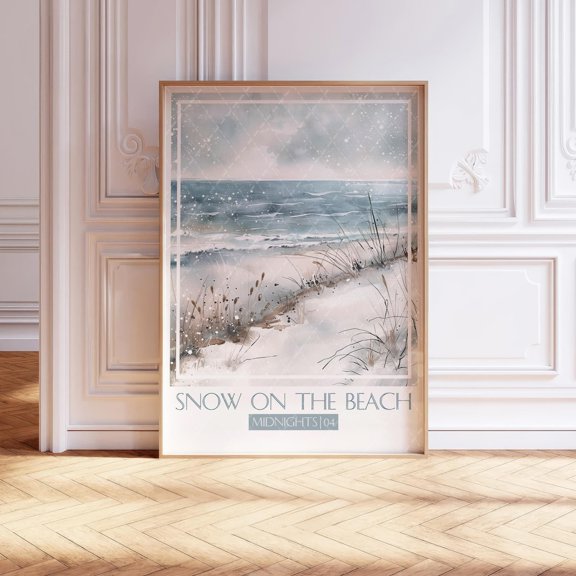 Snow Beach Inspired Song Lyric Wall Art Decor Unframed Paper Print