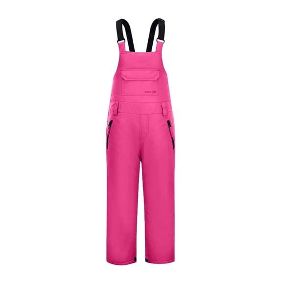 Snow Bibs Kids Waterproof Boys Girls Ski Pants Warm Overalls Snowboard Winter Pants Outerwear Jacket Coat Red