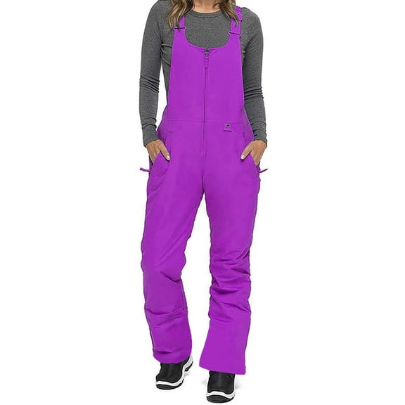 Snow Bibs Women Waterproof Ski Pants Plus Size Jumpsuit Insulated Snowboarding Bib Snowpants Baggy Fleece Overalls