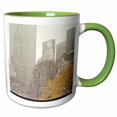 thumbnail image 1 of 3drose, Snow Blizzard in Central Park Manhattan New York City Ice Skate Ring, 15oz Two-tone Green Mug, 1 of 6