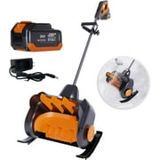 Snow Blower Cordless, 24V/4Ah Li-Ion Battery Powered Snow Thrower with Battery and Charger,Brushless Motor, 13in Width 7in Depth,Handheld Electric Shovel (3-Speed Control)