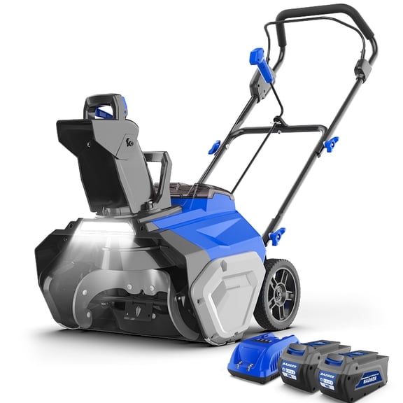 Wild Badger Power 40V Cordless Electric Snow Blower, 20 Clearing Width, 26ft Throw Distance, Dual Battery Powered, LED Headlight, Push Snow Thrower for Driveway, Deck & Sidewalk