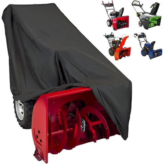 Snow Blower Cover, 210D Snowblower Cover Waterproof Heavy Duty, Outdoor Snow Thrower Cover, Water,Wind,UV Resistant, Adjustable Buckle and Vents, Universal Fit Single or Two Stage Snow Thrower Cover