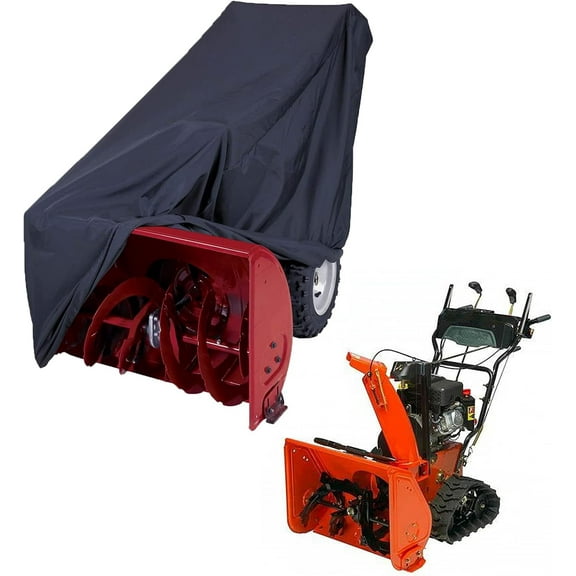 Snow Blower Cover, 420D Snowblower Cover Waterproof Heavy Duty, Outdoor Snow Thrower Cover, Water,Wind,UV Resistant, Adjustable Buckle and Vents, Universal Fit Single or Two Stage Snow Thrower Cover