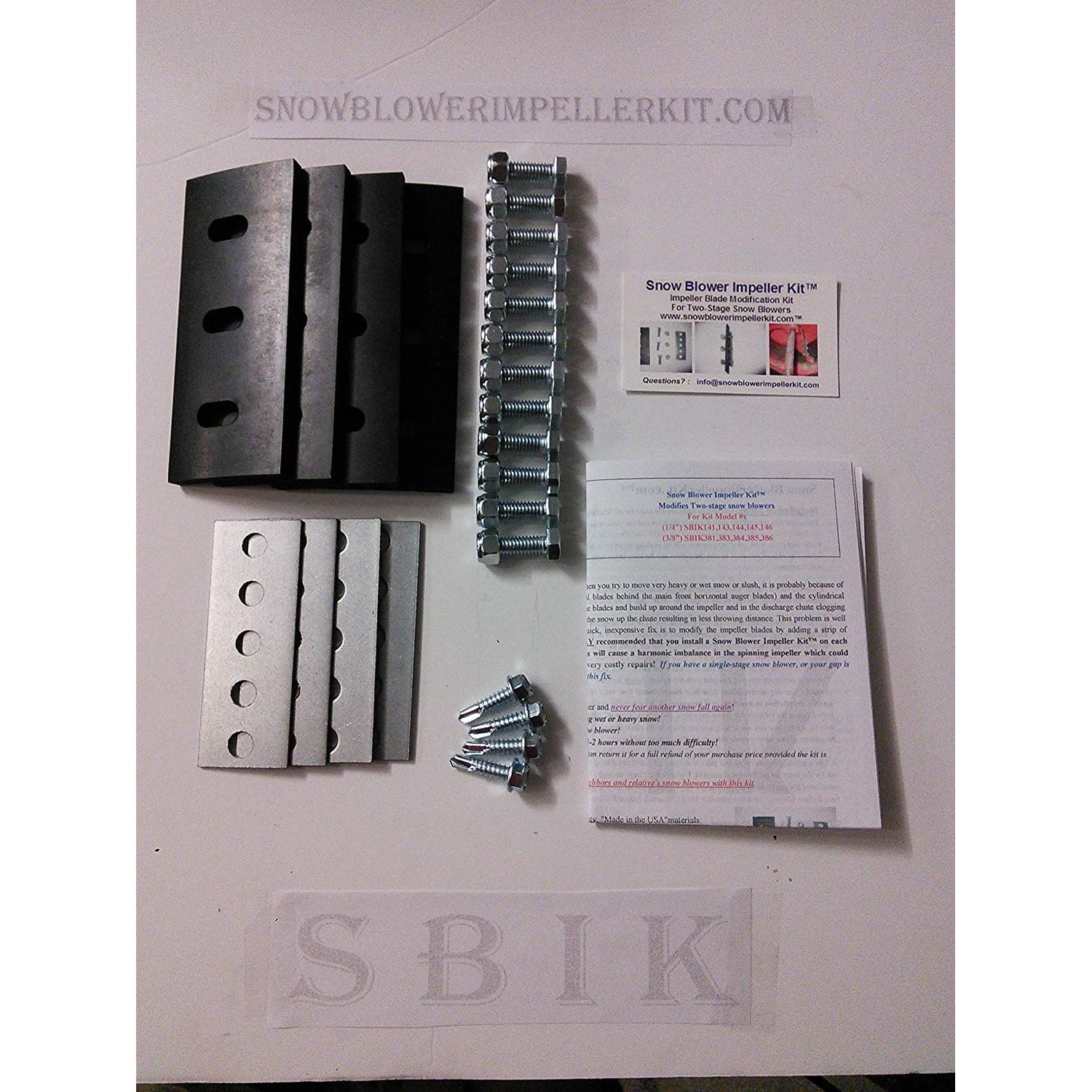 Snow Blower Impeller Kit 1/4" 4Blade Universal Modifies 2Stage