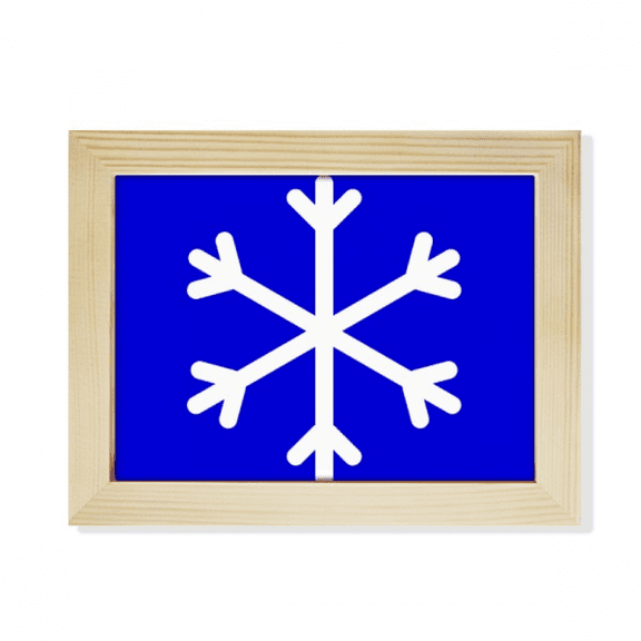 Snow Blue Square Warning Mark Desktop Photo Frame Picture Art Decoration Painting 6x8 inch