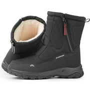 Snow Boots For Men Women Waterproof Insulated Anti-Slip Warm Winter Shoes Lightweight Faux Fur Lined Frosty Warm Outdoor Boots Black size 6.5