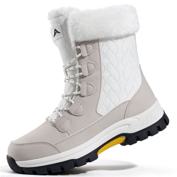 Ecetana Snow Boots For Women Winter Waterproof Shoes Thickened Faux Fur Lined Frosty Warm Outdoor Boots