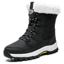 Snow Boots For Women Winter Waterproof Shoes Thickened Faux Fur Lined Frosty Warm Outdoor Boots