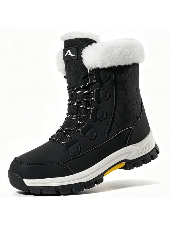 Snow Boots For Women Winter Waterproof Shoes Thickened Faux Fur Lined Frosty Warm Outdoor Boots
