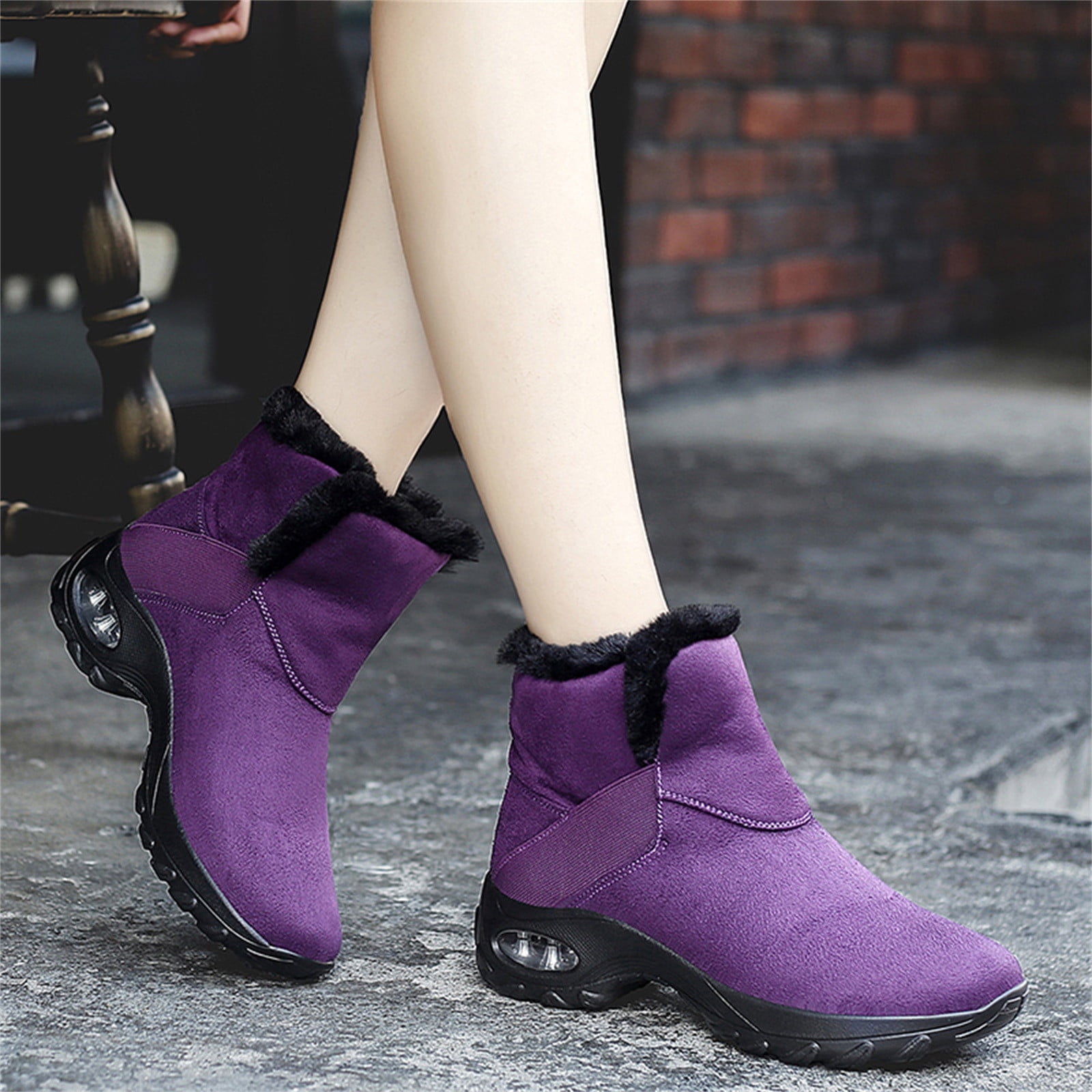 Snow Boots Plus Velvet Warm Women's Shoes In Tube Air Cushion Sole